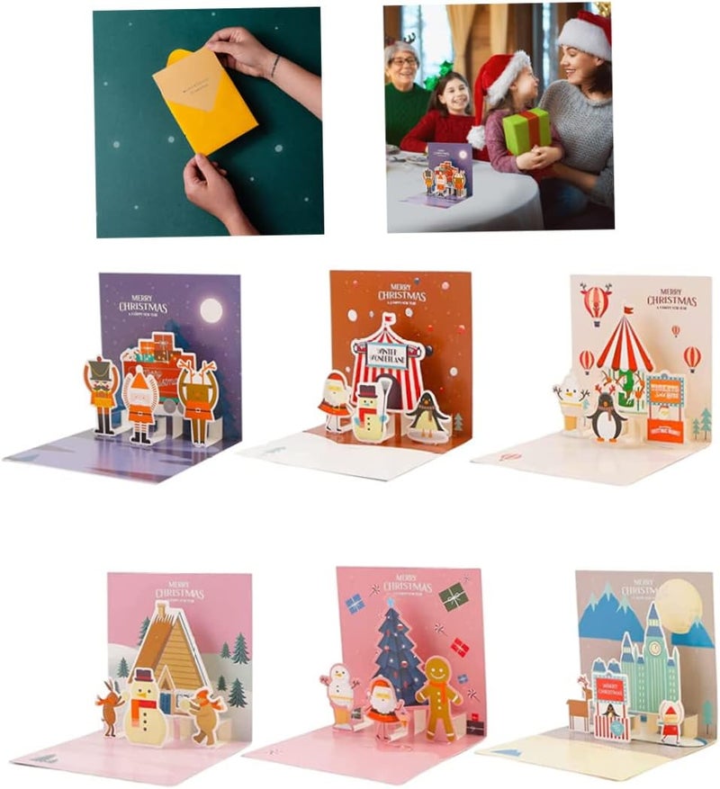 woobles Greetings Cards, 6pcs 3D Christmas Cards with Envelopes, Merry Xmas Season Greetings Cards for Kids, Friends - Image 2